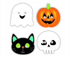 Amscan Halloween papírmaszk, rugalmas radír, szellem macska tök fej 8 db