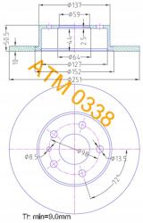 ATM Mikoda Tárcsa Ham. tyl Alfa Romeo 0338/ATM