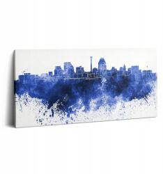 Wallfluent Vászonkép Étkező Keret Fa Panoráma San Antonio Akvarellek (010030010010000075959)