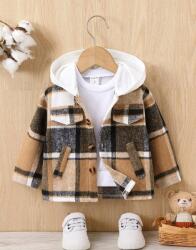 Shein Kockás Gyerek Kabát 2-3 Év 98 (93 98 CM)