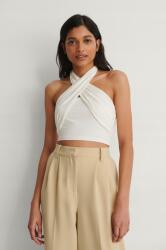 NA-KD Fehér Aszimmetrikus Nyitott Vállú Fodros Felső Na-kd XL