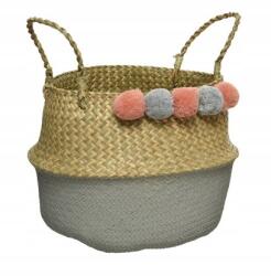 Excellent Houseware Játéktároló Kosár Fogantyúval 42x35 CM (Kosz skandynawski z trawy morskiej)