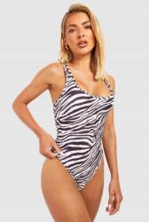 Boohoo KC54307 Boohoo Állatmintás Fürdőruha Zebra Vállpántokkal M