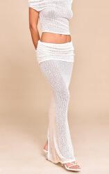 Prettylittlething Krémszínű Texturált Maxi Szoknya Arany Cérnával Prettylittlething 34