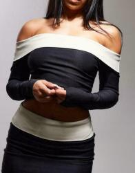 Prettylittlething Fekete Rövid Nyitott Vállú Hosszú Ujjú Blúz Prettylittlething 38