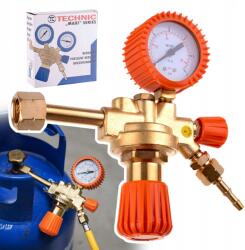 TC Technic Palack reduktor Propan Bután PB-gáz nyomásmérő szelep sárgaréz test (2078)