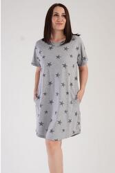  Női hálóing zsebekkel- rövid ujjú 3040620736 4XL szürke