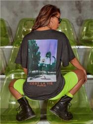 Shein Női Póló Szürke Klasszikus Print 36S Eea