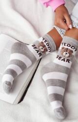 Milena női csíkos zokni Milena maci ekrü szürke 36-41-es méret (Skarpety)