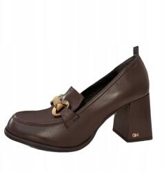 CheBello Czółenka Chebello 4780 bőr sarok barna csat 38 (4780)