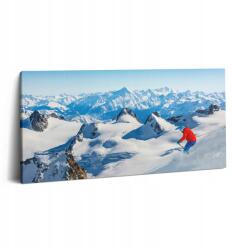 Wallfluent Vászonkép Grafika Síelő az Alpokban 100x50 cm (010030010010000076005)