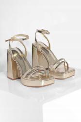 Boohoo KC57107 Boohoo Wide Fit Arany Metál Magassarkú Szandál (34) 41 (GZZ37240)