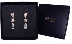 Kokonet Fülbevaló Esküvői Levelek boho arany Swarovski lógó (KOLCZYKI LISTKI ŚLUBNE boho złote SWAROVSKI)