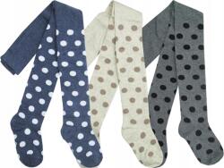 YOCLUB 104-110 Harisnyanadrág 3db pamut nagy Pöttyös harisnyanadrág Yoclub rb (kropki RAB-4G)