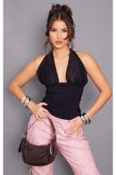 Prettylittlething Fekete Megkötős Felső (34) (566986)