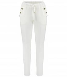 Agrafka Elegáns gombos szövetnadrág Marta (Fehér) 40-es (5905756063741)