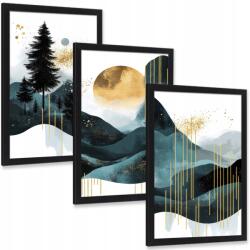 BELATONI Három darabos kép szett Tájkép erdő glamour triptichon 3 db 40x30 cm (Las)