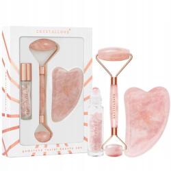 CRYSTALLOVE Rose quartz beauty set archoz roller gua sha bu