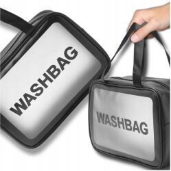 EdiBazzar Vízálló kozmetikai táska, átlátszó, fekete, 30×21×5cm (Kosmetyczka duża TORBA wodoodporna)