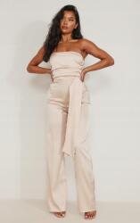 Prettylittlething Bézs Szatén Overál Nyitott Vállú Kötött Prettylittlething 32