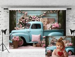 Kate Fotós háttér Kate Backdrops Virág Dekoráció Kék Autó (XFBH1047510-D)