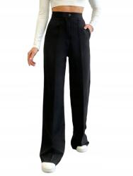 Shein Fekete Elegáns Kantáros Nadrág Magas Derekú M __M