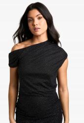 Boohoo Fekete Kismama Felső Csillámos Aszimmetrikus Egyvállas Boohoo 38