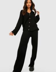 Boohoo Bordázott Nadrág Magas Derekú Egyenes Szárú Laza Boohoo XL