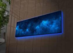Adana Tablou Canvas cu Led Galaxie fara Priza, Albastru, 90x30 cm (254LED4317)