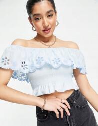 Miss Selfridge Kék Hímzett Felső (36) (526115)