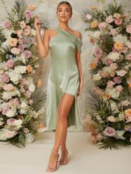 Shein KC11214 Shein Aszimmetrikus Ruha MIDI Szatén Slicc Xs