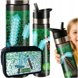 Wyczaruj Prezent Iskolai Tolltartó Kulacs Felszereléssel Vizes Pixel Mine Játék (DZIEŃ DZIECKA DO SZKOŁY URODZINY MIKOŁAJ)