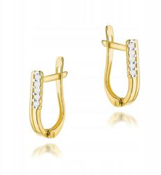 M. Jopek Arany Fülbevaló Gyémánttal Arany 585 2 X 0, 0725 Ct Elegáns Gravírozás