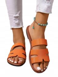 Shein Flip-flop Papucs Narancssárga Csíkos Barna Talp Casual 40 __40 (sx2408193147611993)