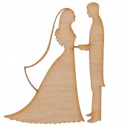 Loveart Fiatal pár , esküvő , szerelmesek Loveart rétegelt lemez dekoráció 6, 5 x 5, 5 cm Dekor (LOV-Sklejka)