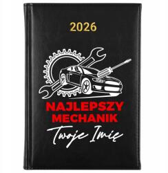 FunnyCase Könyvnaptár 2026 Legjobb Szerelő Fekete tervező Ajándék Minták (Kalendarz Czarny NAJLEPSZY MECHANIK)