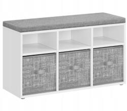 Better Home Cipősszekrény ülőfelülettel Előszoba pad Better Home Fehér 87 cm (S_N_B_B_3P)