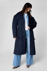 Nasty Gal Sötétkék Maxi Kabát Hosszú Ujjú Megkötős Gombok Sima Nasty Gal 40