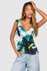 Boohoo Színes Fodros Vállpántos Felső MIX Minták Klasszikus Laza Boohoo 38