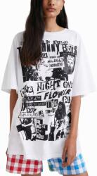 Desigual Fehér Póló Oversize Nyomtatással (s) (22SWTKBW_1000)