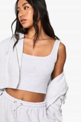 Boohoo KC05318 Boohoo Szürke Crop Top Vállpántokkal (37) M