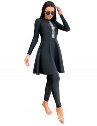 Shein Fürdőruha Fekete Beépített Leggings Ruha 42 XL__XL