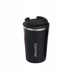 MilaSuu Légmentesen záródó rozsdamentes acél termosz bögre fekete bögre 380ml (#H851B-1)