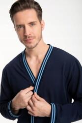 Luna Férfi fürdőköpeny Luna kód 855 sötétkék kék fodros 3XL (L855-6/1)