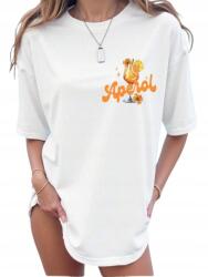 Shein Fehér Póló Feliratokkal És Színes Nyomattal Laza M 1HE