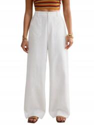 Shein Tall Farmer Nadrág Fehér Egyenes Magas Szárú Casual 36 S__s