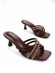 Shein Barna Magassarkú Flip-flop Papucs Arany Díszítéssel 38__38 (sx25043015574530313)