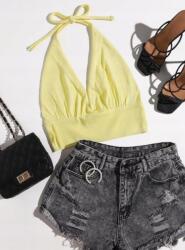 Shein Női Felső Sárga Kötött Basic 36 S Eda