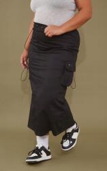 Prettylittlething Fekete Magas Derekú Mindaxi Szoknya Klasszikus Prettylittlething 44-ES