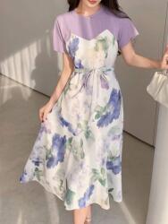 Dazy EC43115 Dazy Ruha MIDI Virágmintás Ruha Övvel (34) XL